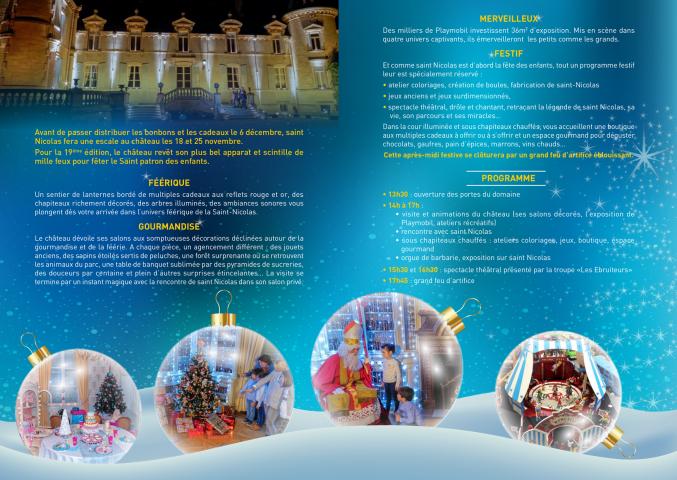 LE CHÂTEAU DE THILLOMBOIS FÊTE SAINT-NICOLAS DIMANCHE 18 ET 25 NOVEMBRE 2018