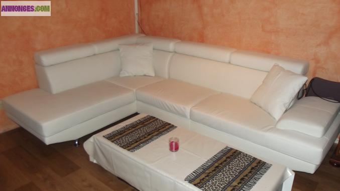 Canapé d'angle cuir