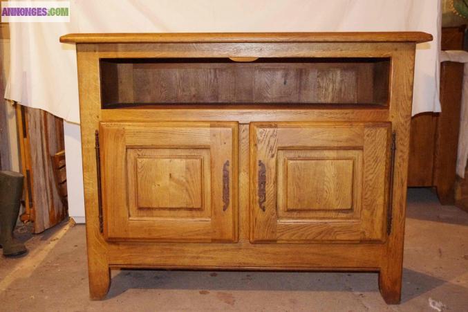 Meuble TV 100% Chêne Massif