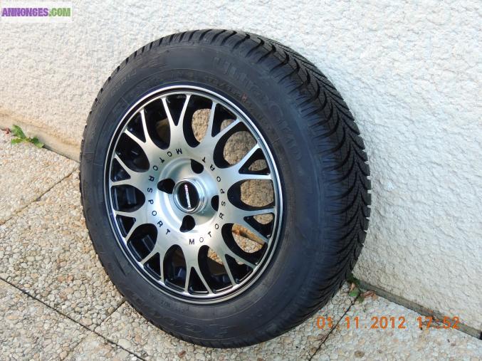4 pneus hiver sur Jantes alliage
