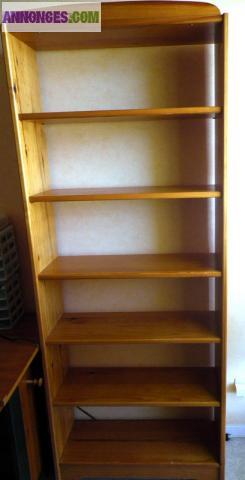 Bibliothèque pin 100% massif