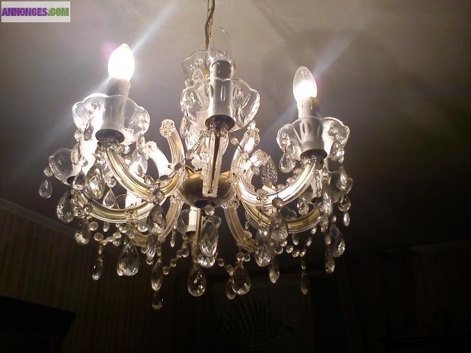 Lustre cristal et pampilles