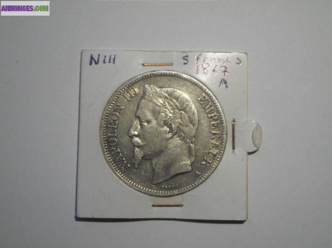 5 francs napoleon argent (diff annees)