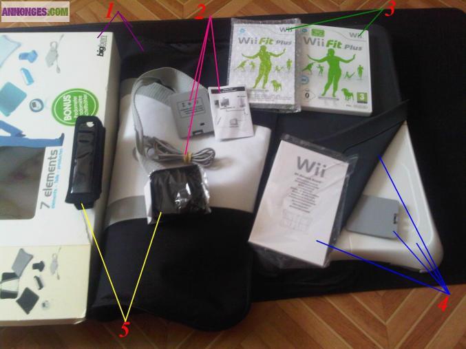 Wii+2manette(1motionplus)+Wii Board+10jeux+télé+...