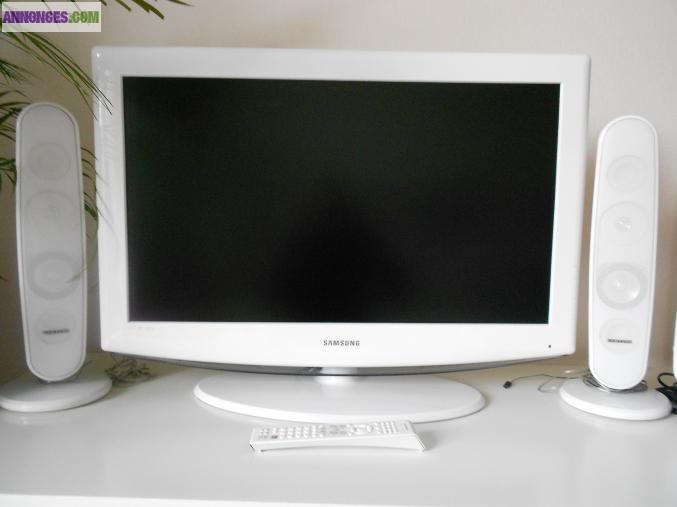 écran plat Samsung Blanc + home cinéma