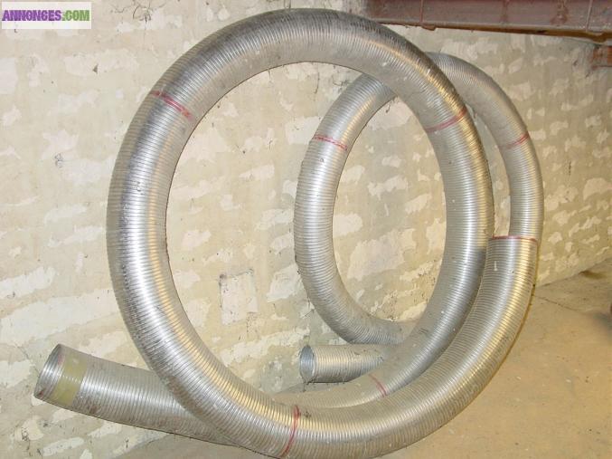 Gaine inox pour cheminee,4m70 en 140=150 euros, 3m40 en 111=120 euros