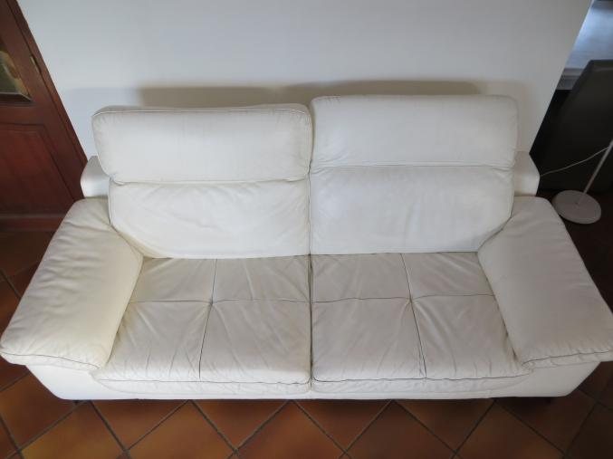 Canapé cuir center blanc