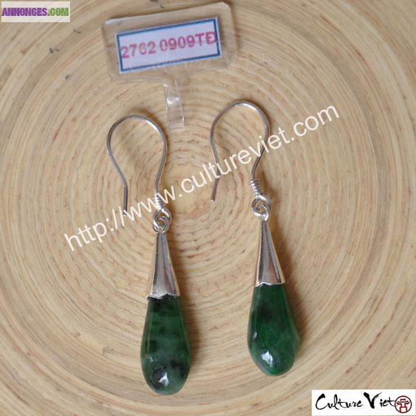Idée cadeau Boucles d'oreille en jade Réf 27620909TD
