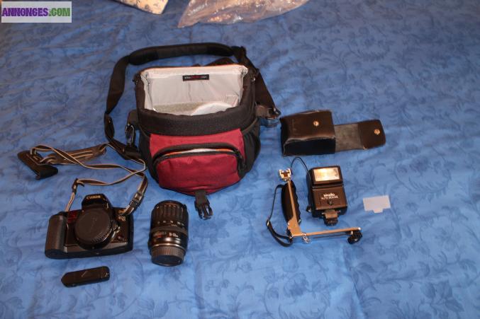 Relex argentique, teleobjectif et flash