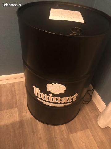 Bidon baril fût décoratif 200l noir mat RUINART