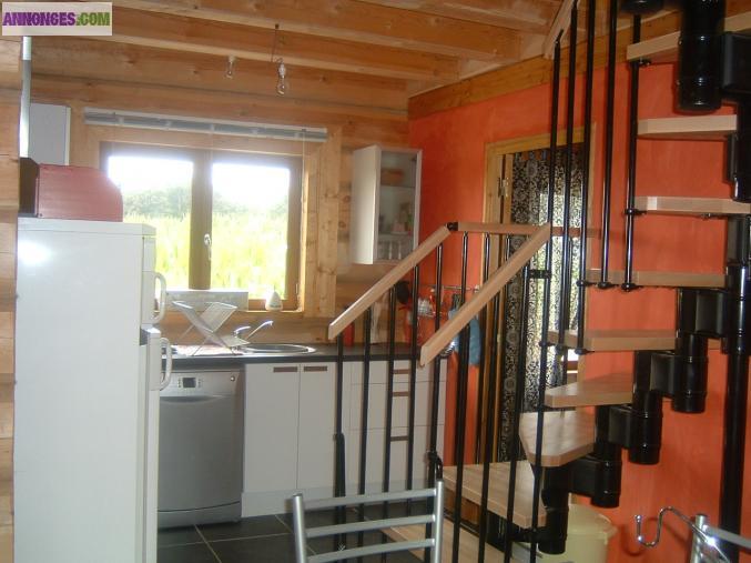 Construction bord de mer bois massif 3 ch