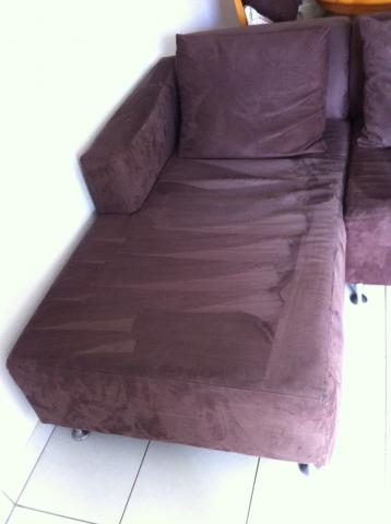 CANAPE D'ANGLE NUBUC MARRON