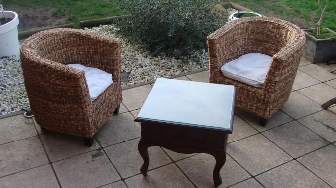 Salon de jardin en rotin