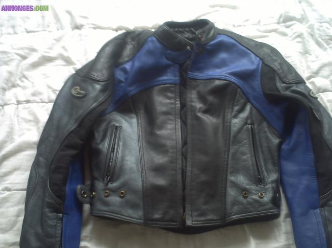 Blouson cuir moto t38