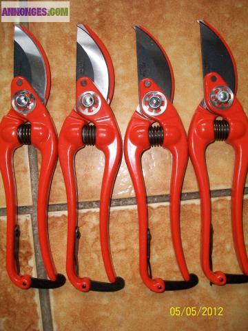 Lot de 4 sécateurs bahco