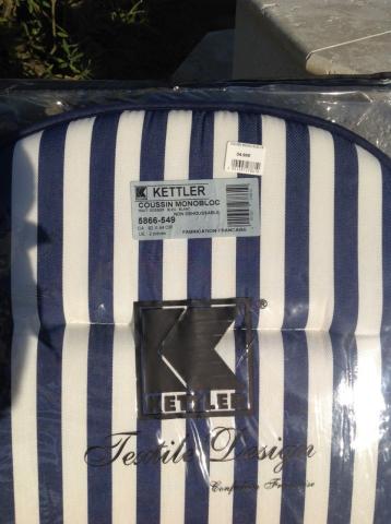 Coussins KETTLER pour chaises de jardin, neufs avec étiquette
