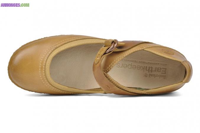 BALLERINES EN CUIR TIMBERLAND MARY JANE COULEUR CAMEL