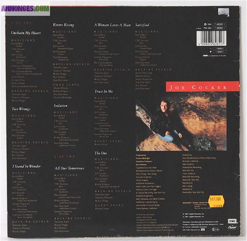DISQUE VINYLE 33T JOE COCKER "UNCHAIN MY HEART"