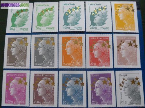 France timbres série 15 Maxi Mariannes Etoile d'Or 2012