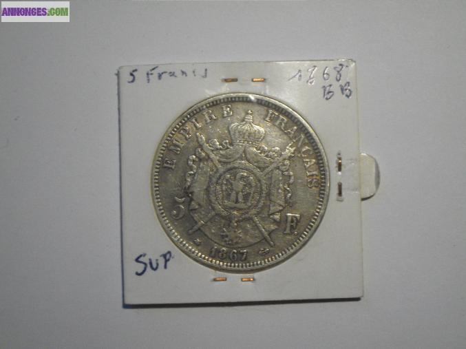 5frcs napoleon argent (diff.annees)