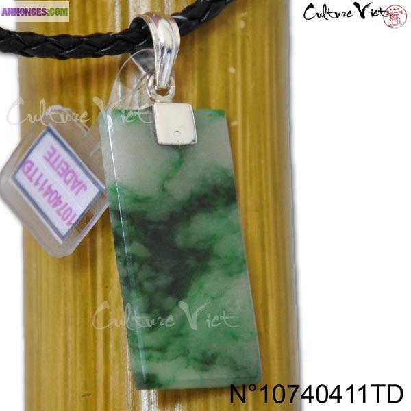 Idée cadeau pendentif plaque en jade avec certificat