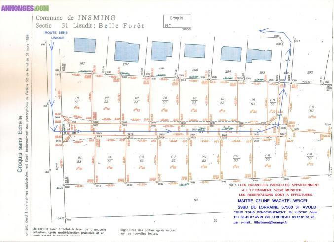 16 parcelles de 6.12 à 10 ares