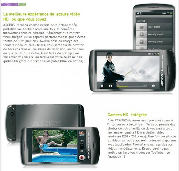 .ARCHOS 43 Internet Tablet 8 Go