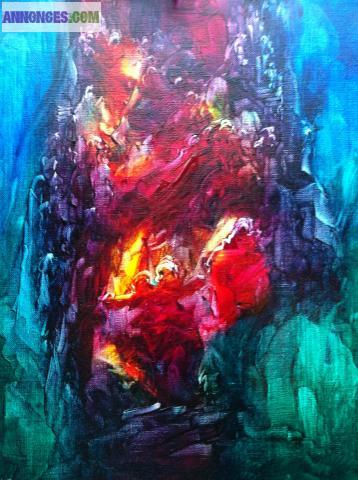 PEINTURE : GERARD VALTIER : Le Monde Souterrain « COLLECTION DE LA ROSE D’OR »