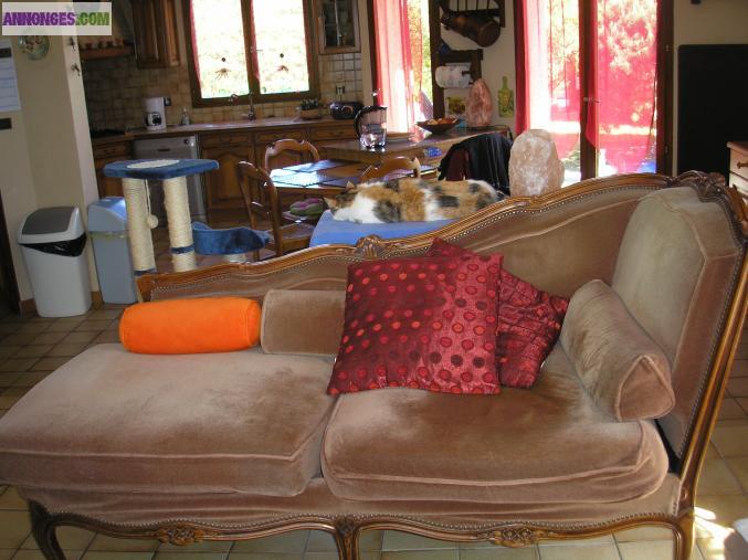 Méridienne et son pouf