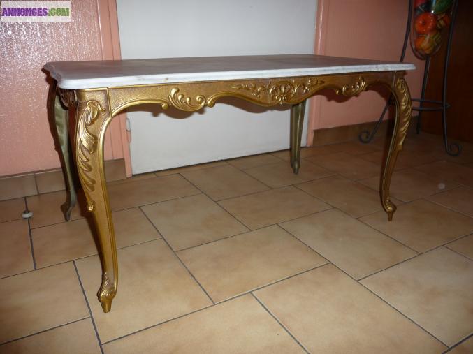 Table de salon plateau marbre