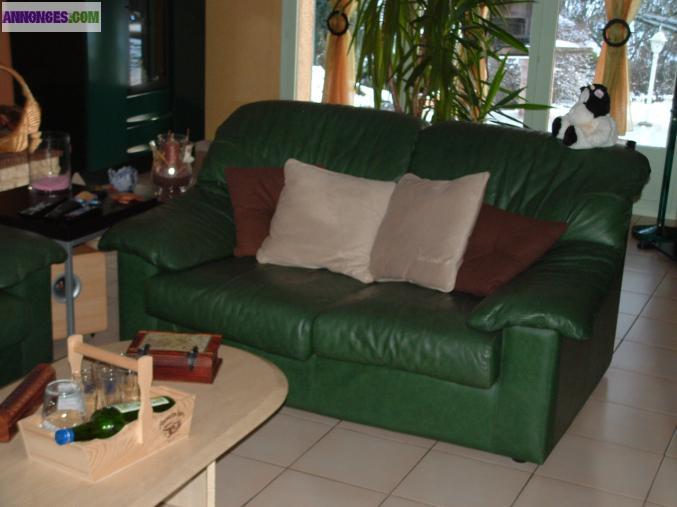 2 canapés tout cuir