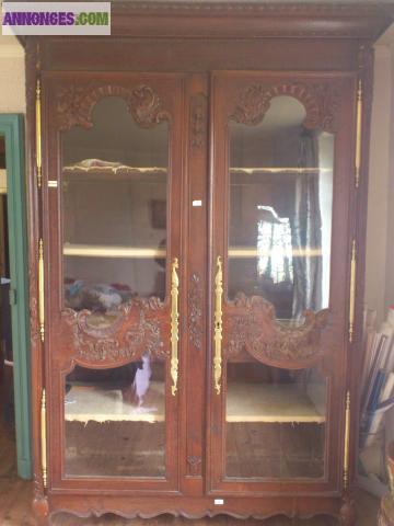 Armoire normande portes vitrées