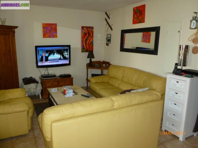 Canapé en cuir un de 3 places,un de 2 places,et un fauteuil