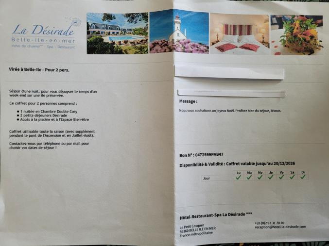 Séjour belle ile 2 pers