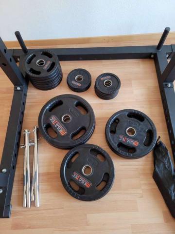 Rack à squat et poids