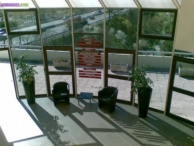 06 BUREAUX LOUER NICE 10 mn 250 M2 VUE MER PARKING
