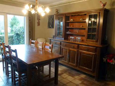 Salle de séjour chène style campagnard