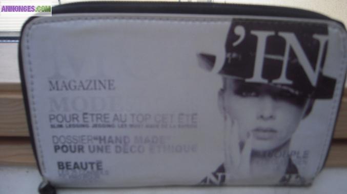 Porte-feuille fashion noir et blanc
