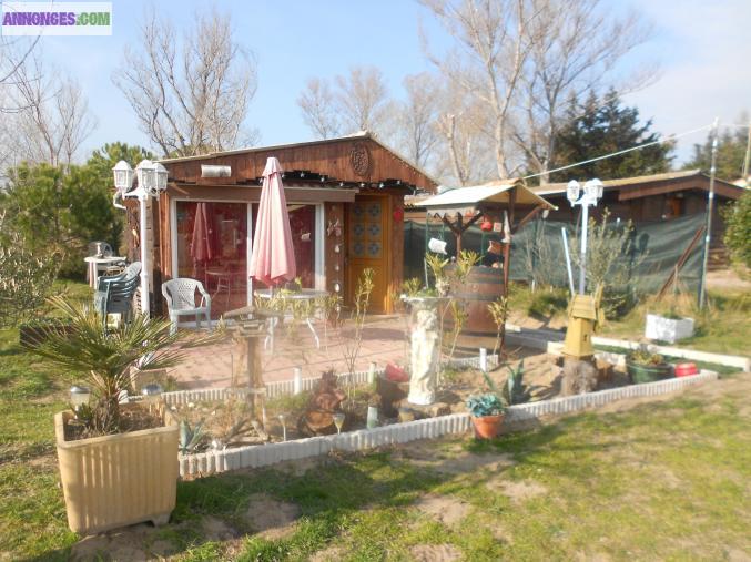 Chalet bord de mer marseillan plage 6 chg terr ts conforts grd calme et vue