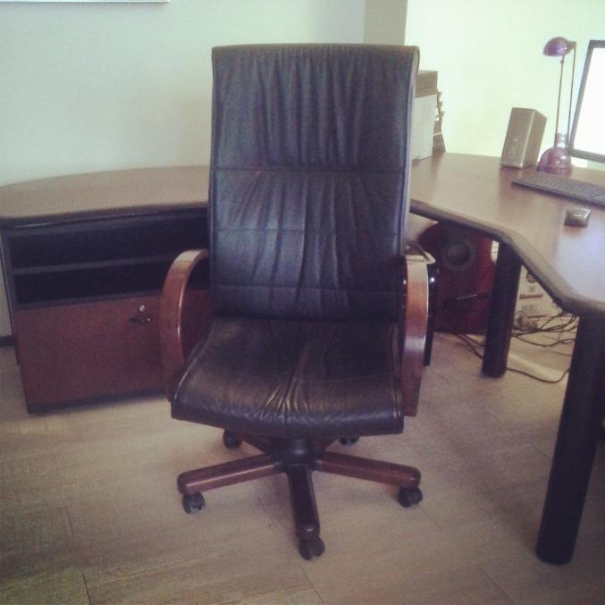 Bureau et Fauteuil de direction Acajou/Cuir