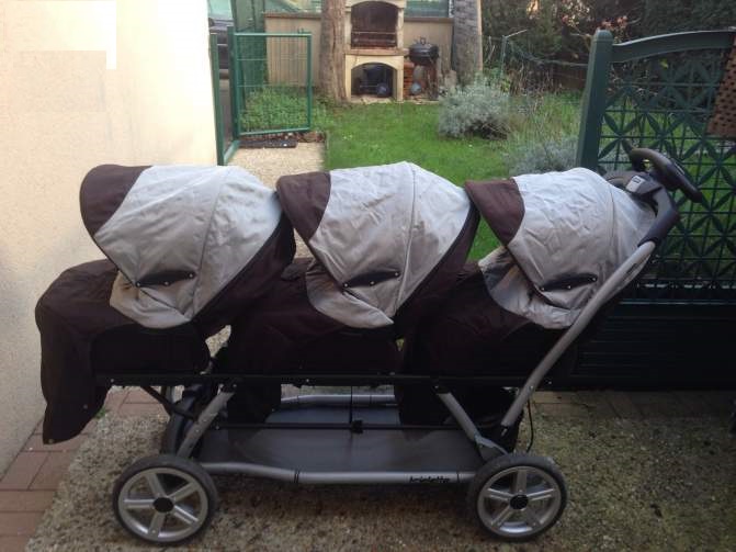 Donne Poussette triple Peg Perego en très bon état (poussette 3 places)