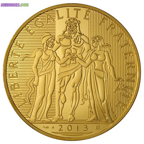Pièce 1000 euro Hercule 2013 or + Flyer