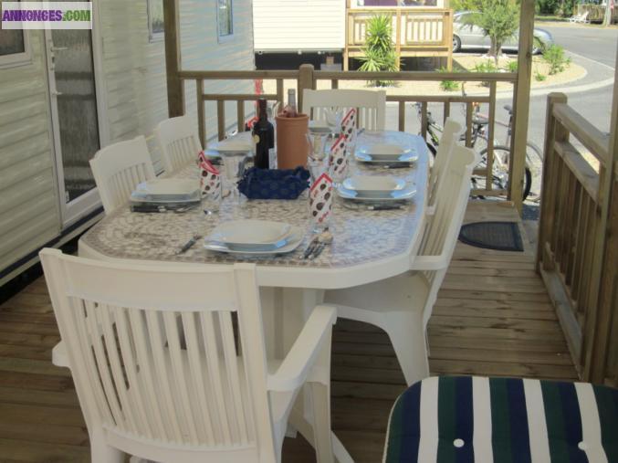 40m ² Mobile Home, climatisation reversible, 3 chambres, 8 personnes, 4* Les Sables du Midi, Valras Plage Languedoc-Rousillon