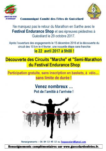 Découverte des Circuits "Marche" et "Semi-Marathon  du Festival Endurance Shop 