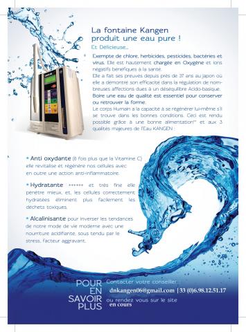 La fontaine Kangen produit une eau pure et délicieuse
