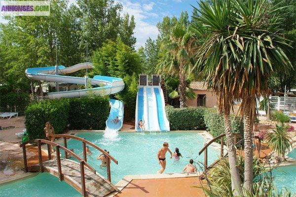 Mobil home camping 4* valras plage 8 pers