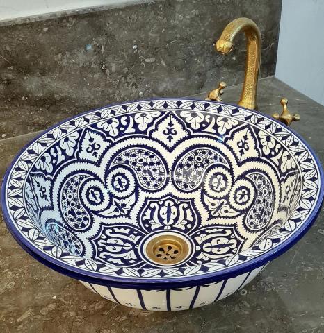 Vasque lavabo artisanale en céramique neuf