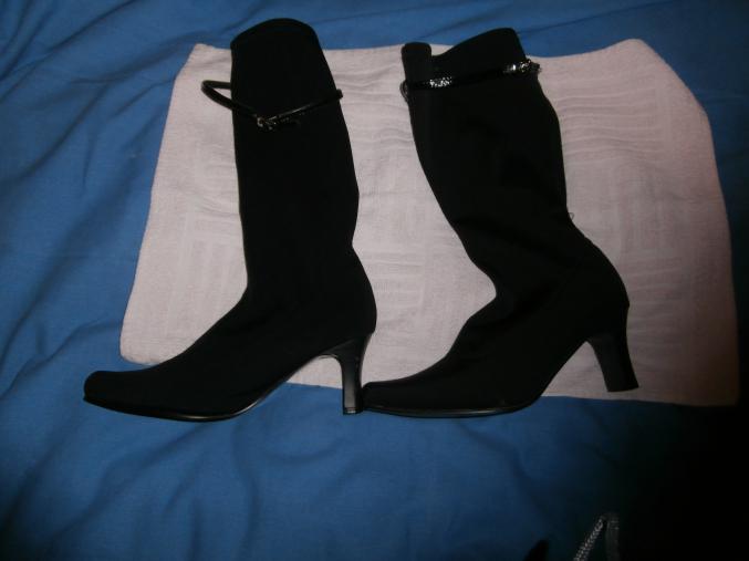 Bottes satinées noires