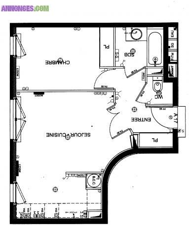 Location F2+garage+charges Resid Bellarmato(600€) DOCKS (LIBRE