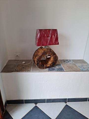 Lampe bois flotté deco